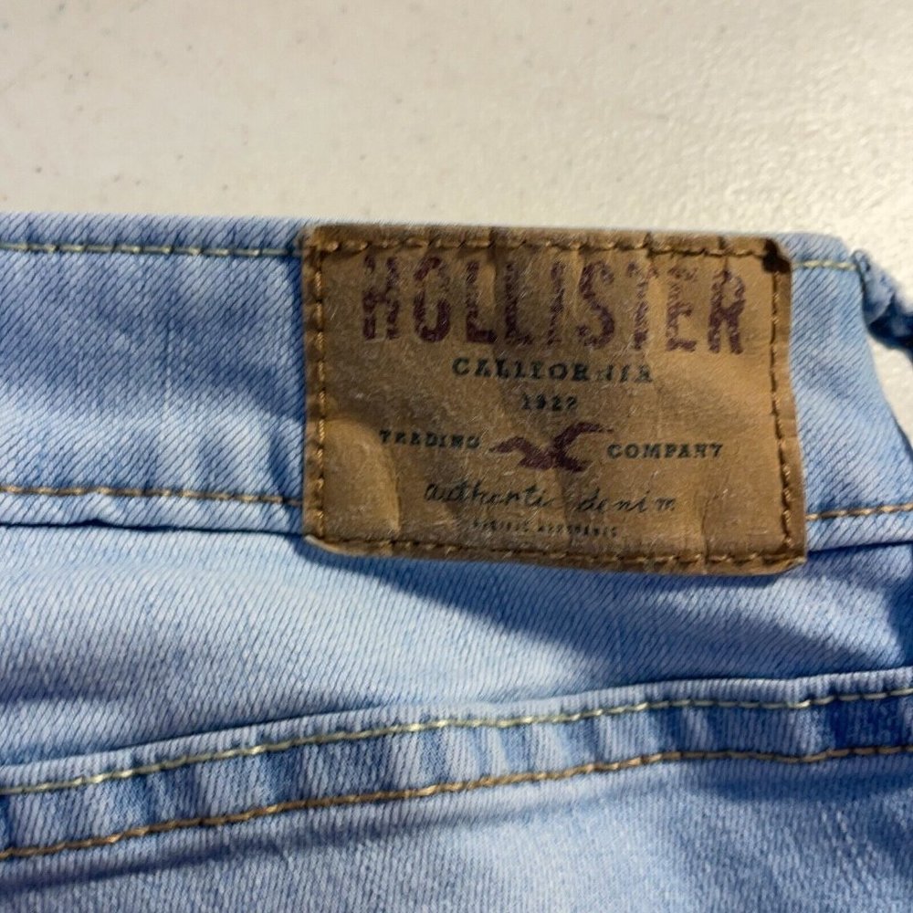 Hollister Womens Blue Flat Front Stretch Denim Super Skinny Jeans Size 3R 26X31 - Picture 4 of 10
